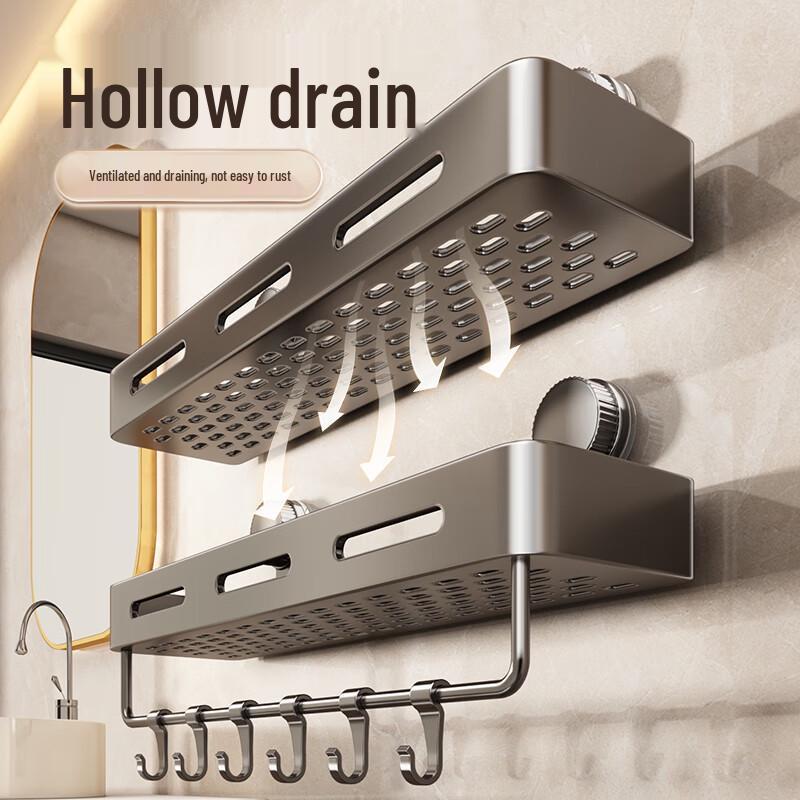 MUYA Adhesive Wall-Mounted Bathroom Storage Shelf