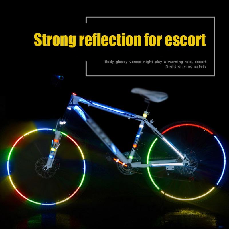 5 Adesivi Riflettenti Per Bici | Verde, Rosso, Giallo, Blu, Argento | Sicurezza Notturna | Materiale PET