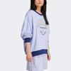 Adidas Originals Vrct Letter Logo Embroidered Loose Fit Crew Neck Long Sleeve Sweatshirt Women Sweatshirt Blue IT4271