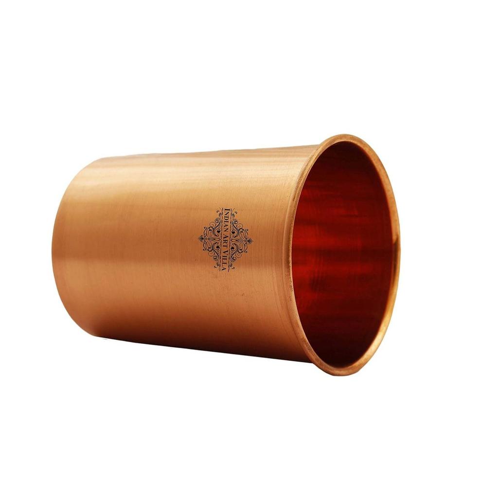 Pure Copper Drinkware Gift Set of Plain Matt Finish Design 1 Bottle & 2 Glass with Gift Box, Gift Item for Diwali, Bottle-1 Litre & Glass-300 Ml