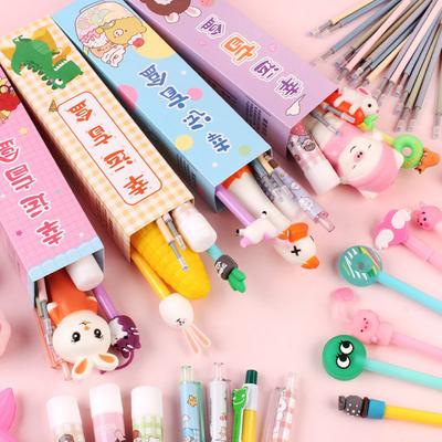 Cartoon Stationery Surprise Blind Box Decompression Pen Stationery Neutral Pen Blind Box Surprise Style Random Blind Bag