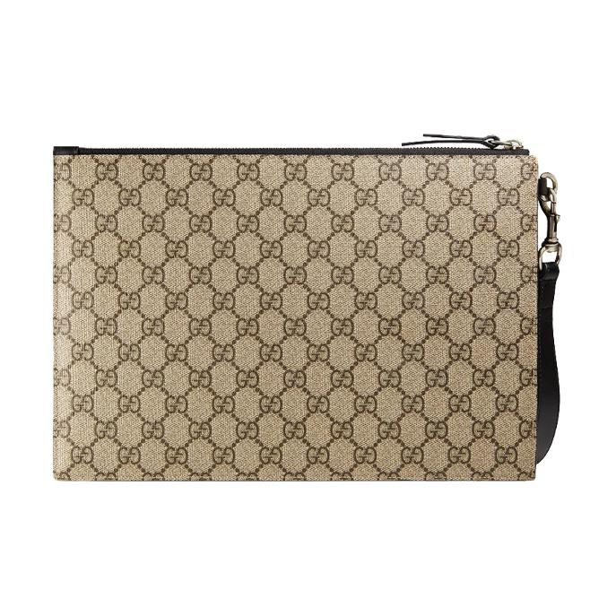 Gucci GG Canvas Tiger Print Leather Wristlet Clutch Bag for Daily Travel Shopping 473904-9CC1N-8666