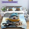 3pcs Anime Cartoon Design Winter Sled Adventure Bedding Set - Includes One Quilt Cover and Two Pillowcases (No Core) - Perfect for Bedroom a