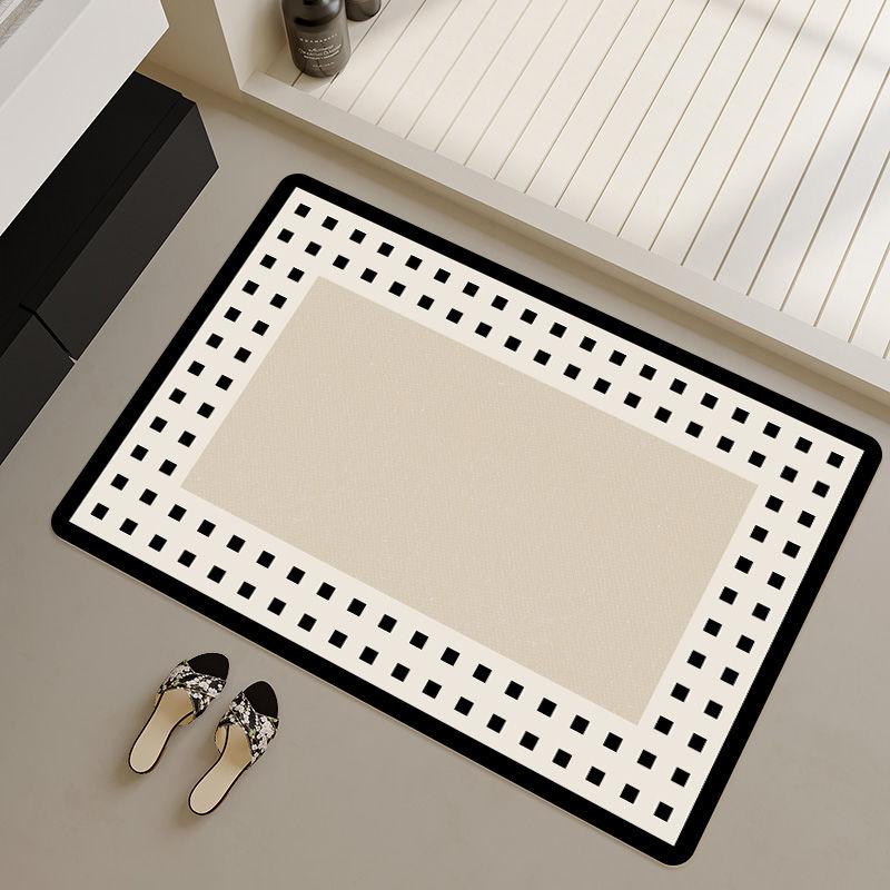 Bathroom floor mat cream wind diatom mud absorbent mat toilet door foot mat bathroom toilet quick drying non-slip carpet