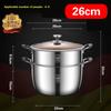 316 Stainless Steel Household Cooking Congee Steamer Uncoated Extra Thick Thickened Soup Pot Large Capacity Stew Pot Hot Pot
