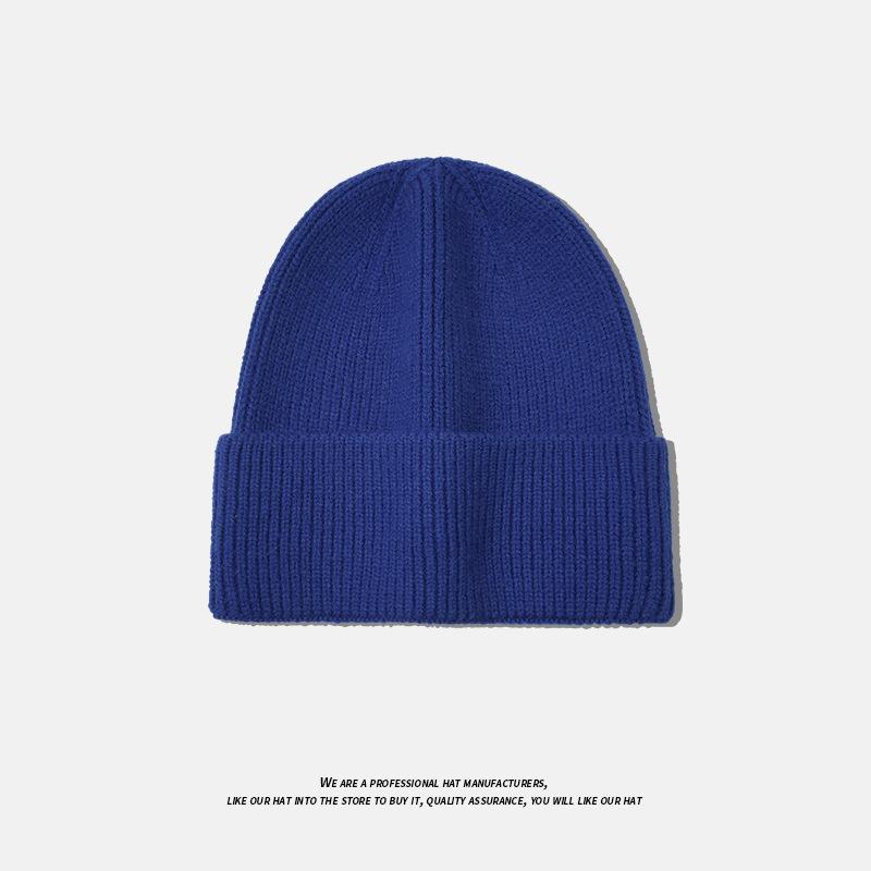 Knitted hat women's autumn and winter fashion versatile ear protection big head circumference cold hat men's solid color warm bag head wool hat