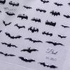 Easy Application Nail Wraps Halloween 3D Embossed Stickers, Skeleton Hand Pumpkin Spider Bat Fingertip Art Decals, Gothic Manicure Decoration