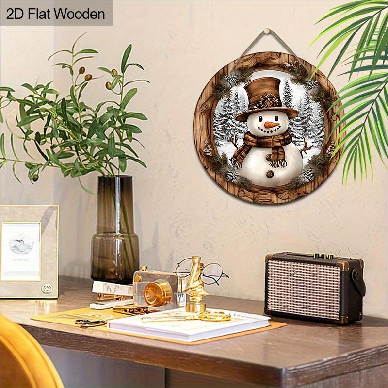 Christmas decoration sign,indoor hanging decorations,2D flat Wooden products with The pattern is a snowman,Christmas gifts for friends and family