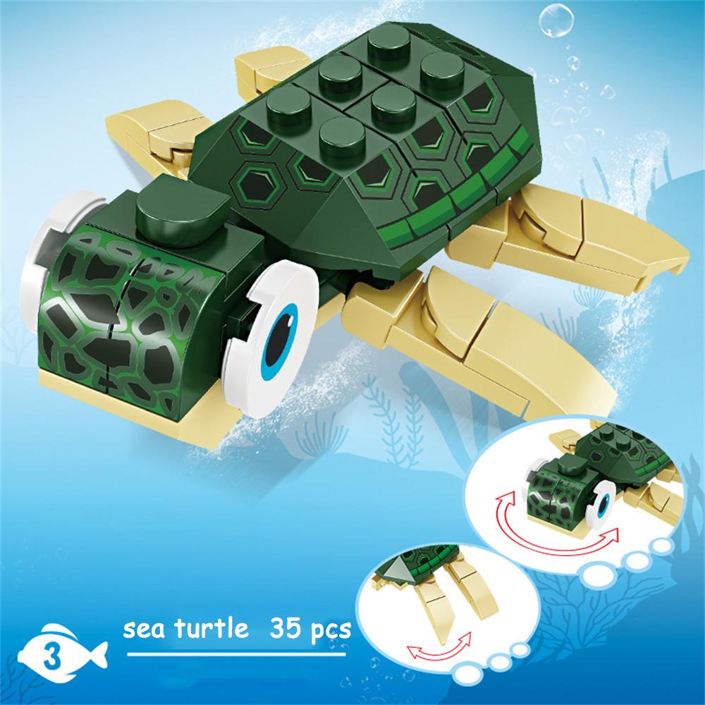 Modelo 3D de Tubarão Demônio das Profundezas do Mar Conjunto de Mini Blocos de Montar - Brinquedo de Montar DIY, Presente Ideal para Crianças Interessadas em Modelo de Vida Marinha