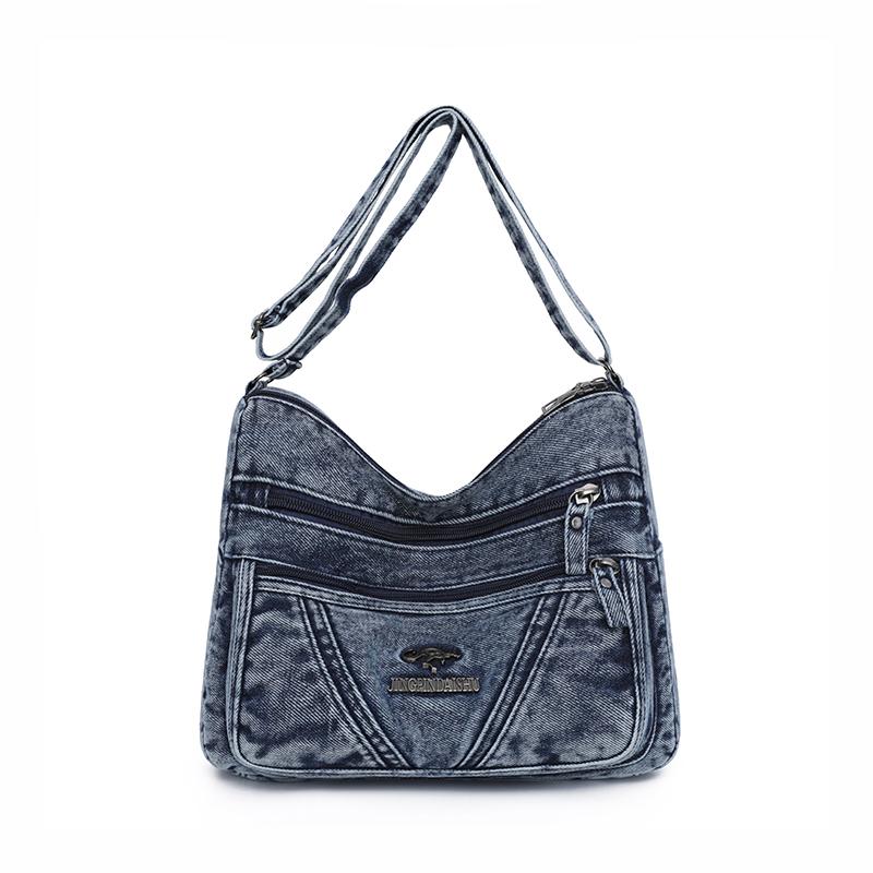 

Женская джинсовая сумка маленькая квадратная сумка сумка через плечо сумка большой вместимости сумка на плечо сумка для мамы среднего возраста синий