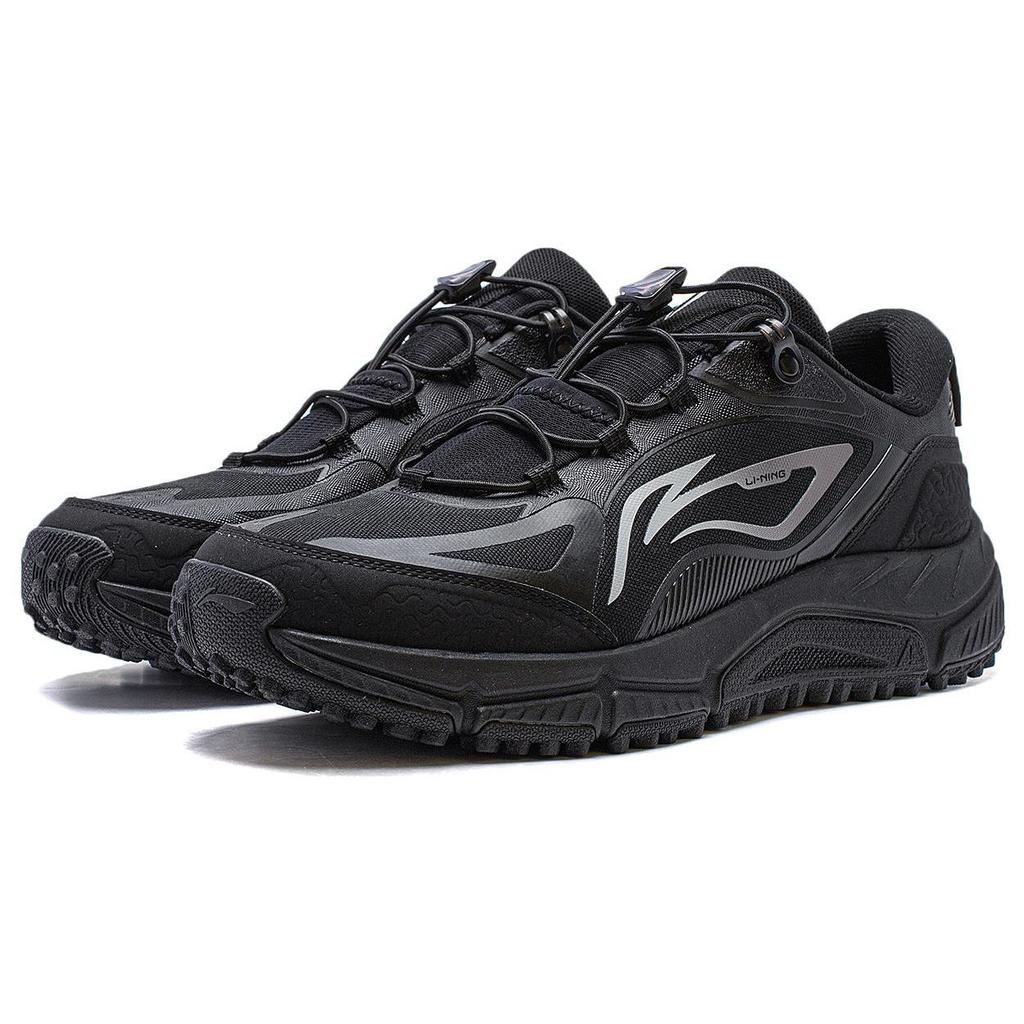 Li Ning Slip Resistant Low top Water Repellent Technology Running Shoes Men's Black ARNT009-1
