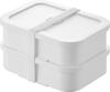 Yamazaki Frozen Rice Container Valve with Airtight Sealed Lunch Box L White Tower Bento Box with Elastic Band and Dishwasher Safe 10637 &