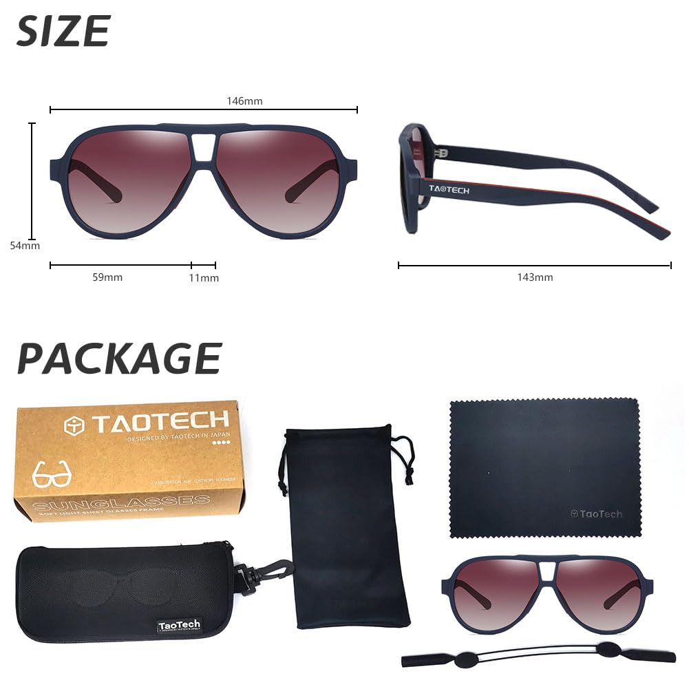 TaoTech Polarized Retro UV400 Reflective Strong Drop Impact and Black Frame x Black Sunglasses, Frame, Matte, Protection, Light, Light, Protection,