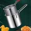 Small Deep Fryer with Basket Pot Removable Frying Basket, Durable Stainless Steel Compact Oil Filter Batch Pot, No Spill Saving for French Fries