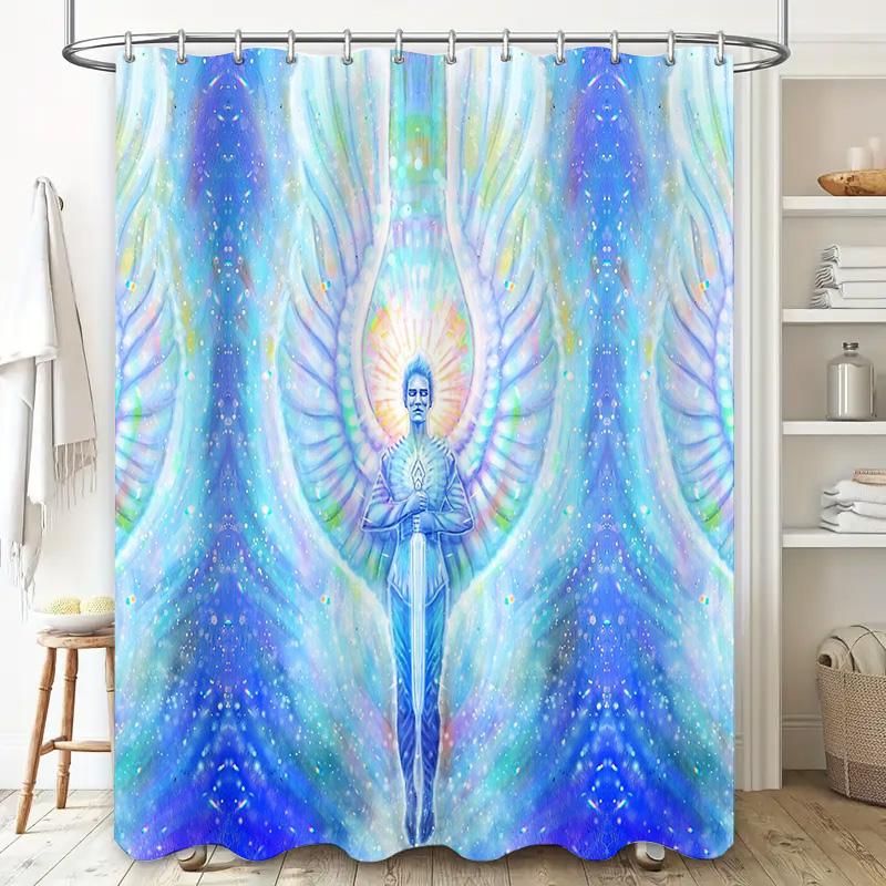 Galaxy Space God Shower Curtain Celestial Starry Night Decor Bathroom Curtain Modern Art Print Home Decor