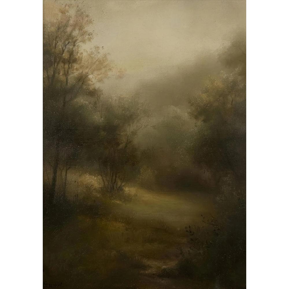 Vintage Cloud Landscape Art Posters Moody Sky Forest Plants Modern Prints Canvas Painting Wall Pictures Home Living Room Decor