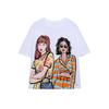 Pure Cotton Graffiti T Shirt With Short Sleeves For Summer Casual Wear