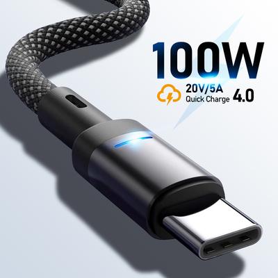 USB To Type C Cable PD 100W Fast Charging Charger Cable For Samsung S24 S23 Ultra Xiaomi Redmi Huawei Data Cord Wire Accessories