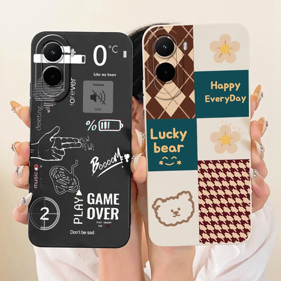 For Xiaomi Poco M7 Plus Case PocoM7 4G Pretty Girl Sunfower Painted Phone Case For Xiaomi Poco M7 Pro PocoM7 Plus 5G Soft Fundas