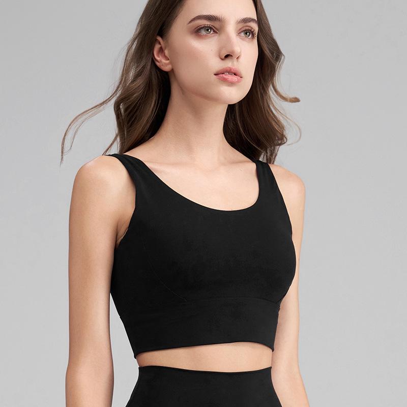 Nude Feeling Sport-BH: Hohelastisch, Fixiertes Brustpolster, U-Rücken, Yoga- & Fitness-Weste für Damen