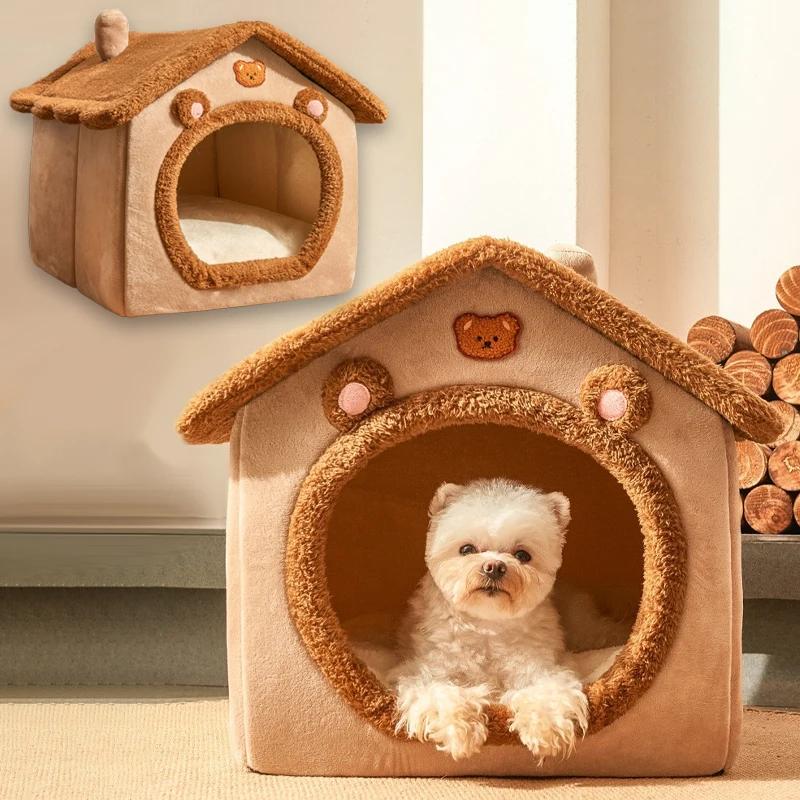 Pet Supplies Bedhouse Foldable Pet House Detachable Washable Cat House Puppy Cave Sofa