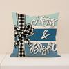 Christmas Pillow Linen Print Set Pillow Case Living Room Versatile Sofa Cushion Linen Breathable Cushion