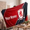Middlesbrough FC Personalisierte Fleecedecke Mit Fußballlogo, Individueller Name Text Weiche Warme Heimdecke
