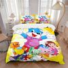 Happy Cartoon Friends Print 3Pcs Bedding Set,Duvet Cover with 2 Bedro,Pillowcase Home Birthday Gift