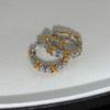 Contrasting color full diamond earrings k real gold electroplating light luxury high-end earrings niche design high-end earrings