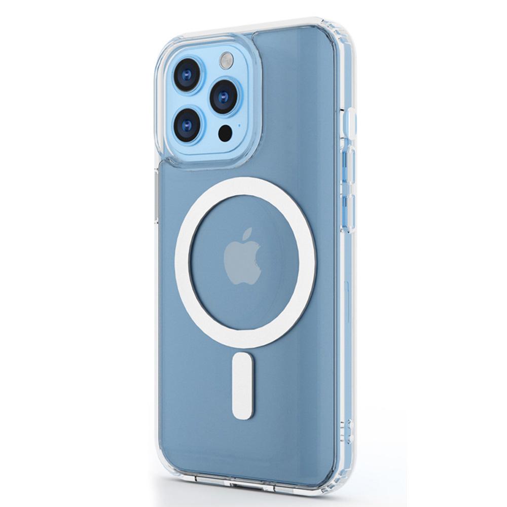 

For iPhone 16 Pro Magnetic Case 1.5mm Thickness TPU+PC Clear Phone Back Cover A
