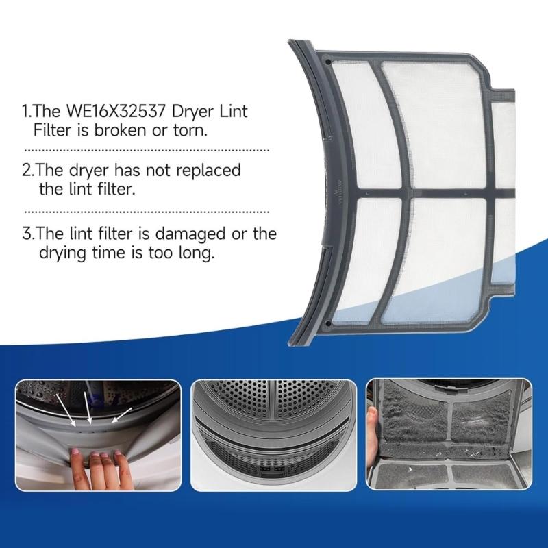 WE16X32537 WE16X29597 AP7205579 Dryer Lint Filter Trap Screen Replacement for Clothes Dryer Dryer Lint Strainer