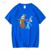 Tričko Yogi Bear a Huckleberry Hound Unisex Čierne Veľkosť S 5XL YI484 vintage Prané Priedušné dizajnové oblečenie streetwear