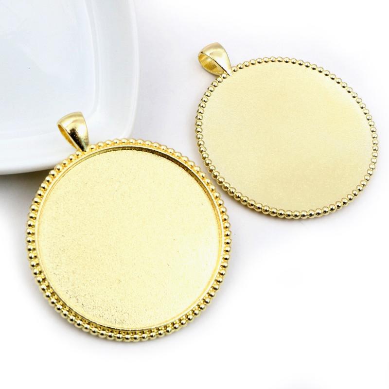 5pcs/lot 40mm Inner Size Antique Bronze and Silver Plated Black colors plated Fashion Style Cabochon Base Setting Charms Pendant