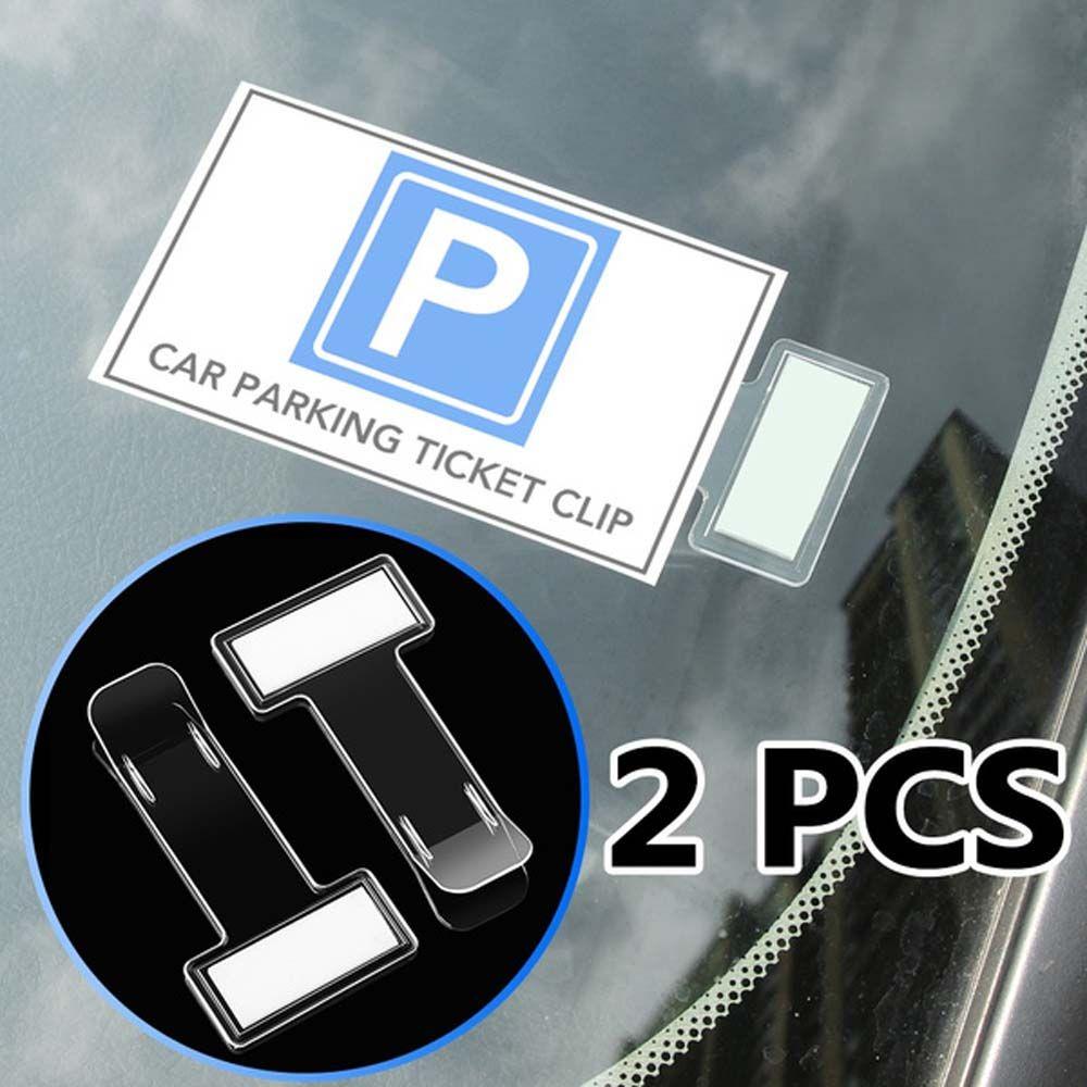 Auto Fastener Clips Parking Ticket Holder Invoice Tickets Holder Transparent Card Clips Permit Clip
