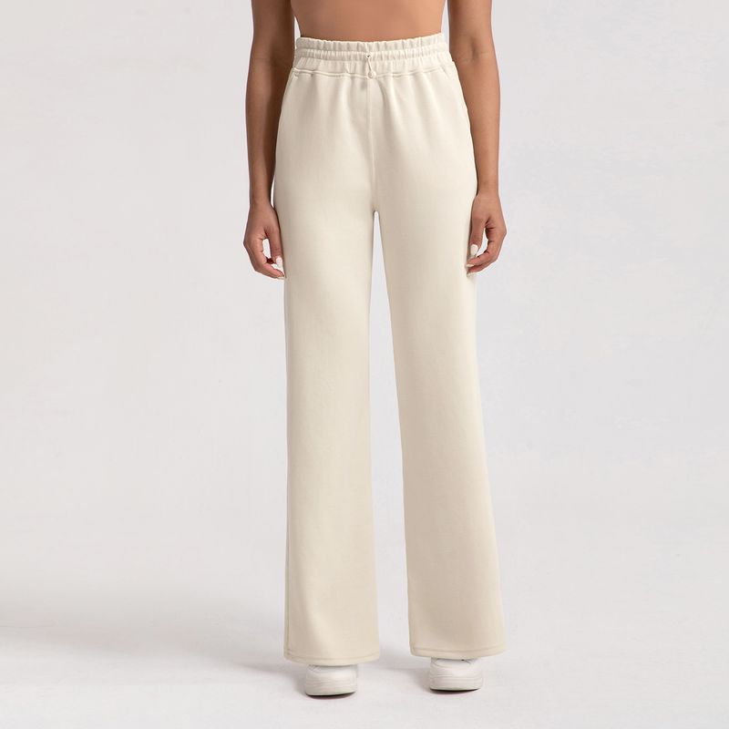 

Lu Same Style Stone Washed Modal Sports Wide-Leg Pants Female Fall and Winter Baggy Straight Trousers High Waist Running Fitness Pants White apricot XL