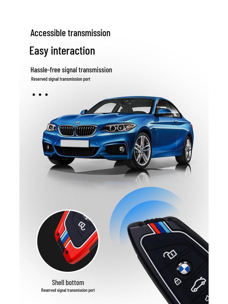 BMW Series Key Case for Women: Fits 3, 5, 7 Series, X3-X6 with Blade, 320Li; Fashionable Key Bag with Buckle.