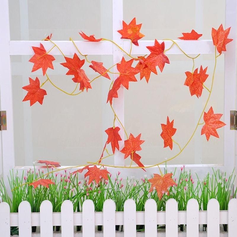 1 String Artifitial Maple Leaf Vine Garland Home Decoration 2.4 Meters