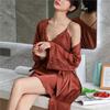 Sexy Pyjamas für Frühling und Sommer, Damen-Eisseide, dünne Modelle mit Brustpolstern, Trägern, Nachthemden, Nachthemden, zweiteilige Sets, schöner Rücken Lounge