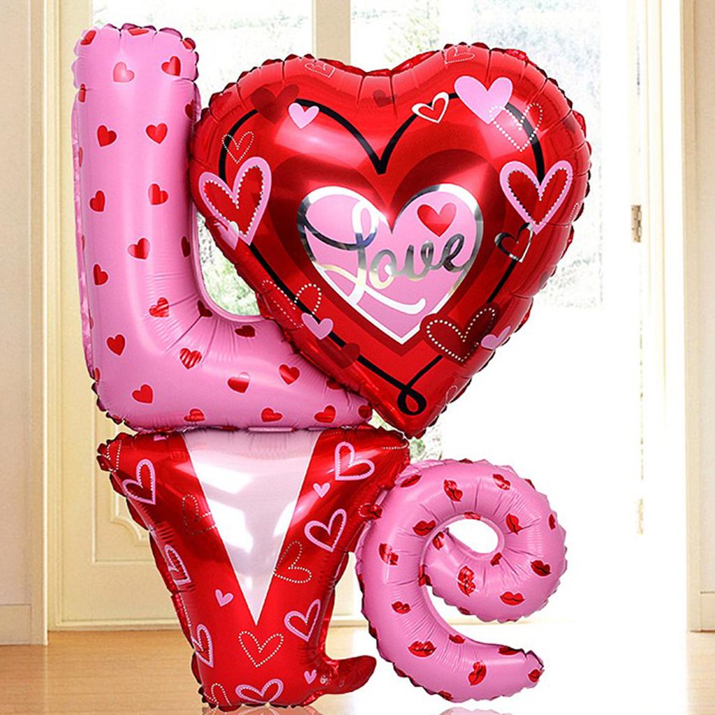 1 STÜCK Herz Hochzeit Valentinstag Ich liebe Dich Aluminiumfolie Heliumballon Verlobungszeremonie Partydekoration Jubiläumsballons