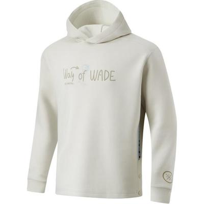 Φούτερ με κουκούλα Li Ning Wade Series με στάμπα, unisex, ασημί-γκρι AWDU007-2