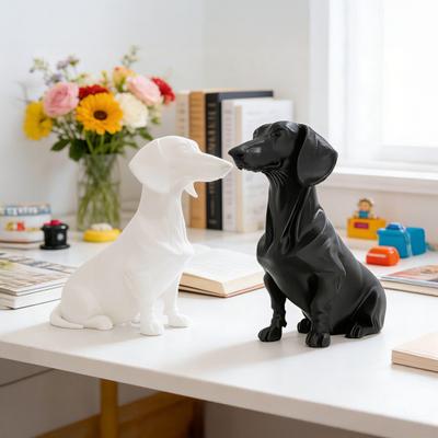 Dackel Hund Statue 3D Gedruckt Niedliche Hundeskulptur für Zuhause Büro Schreibtisch Regal Dekor Sammlerstück Geschenk für Hundeliebhaber