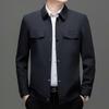 Men's Retro Business Casual Lapel Jacket - Autumn/Winter, Loose Fit, Middle-Aged Dad Style Zhongshan Coat