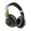 Casque d'écoute Bluetooth sans fil émettant de la lumière LED