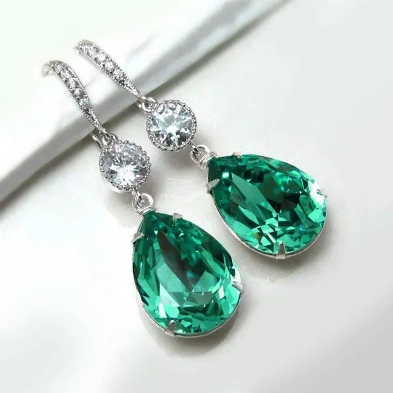 European And American Trendy Sparkling Zircon Oxide Earrings, High End Banquet Fashion Zircon Party Jewelry Long Pendant