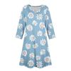 Women's Summer Dress Loose V Neck Three-quarter Sleeve Sundress With Pockets Dress