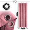 Velvet curtain with eyelets - pink