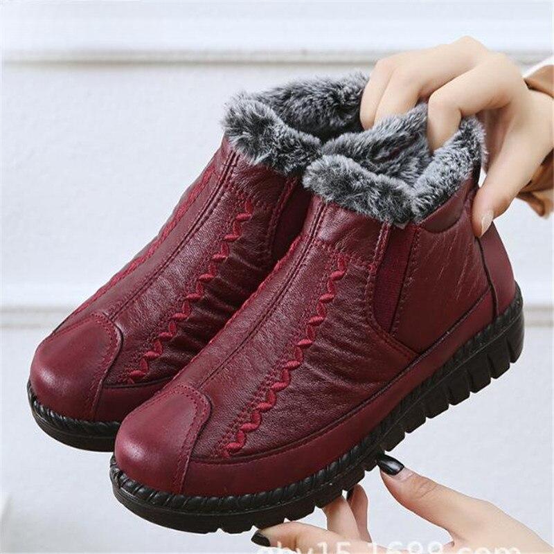 Women Boots  Fashion Waterproof Snow Boots For Winter Shoes Women Casual Lightweight Ankle Botas Mujer Pu Warm Winter Boots