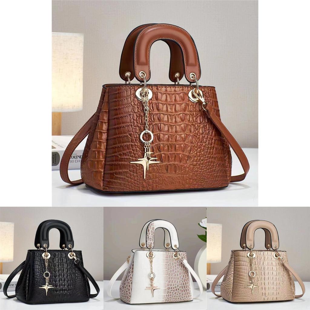 Crocodile Pattern Fashion Women's Handbag Large Capacity Soft Leather Atmospheric Middle-aged Mom Bag