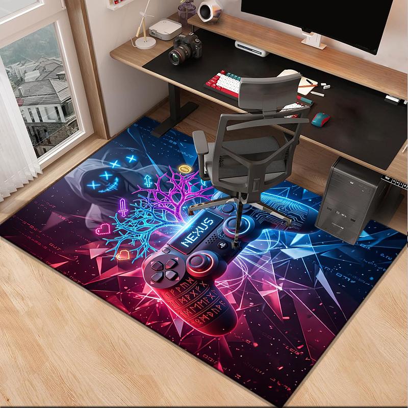 Player Control Duel Office Rug Chair Mat, Entryway Carpet, Suitable for Front Door, Bedroom, Living Room, Desk, Holiday Gift