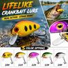 1 8g Mini Crankbait Fishing Lure Floating Hard Bait with Three Treble Hooks Laser Coating for Freshwater Fishing
